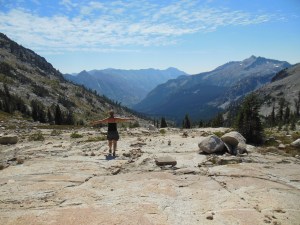 Feeling on top of the world - Halfway through the 45 mile hike in Wallowas, Or (2012)